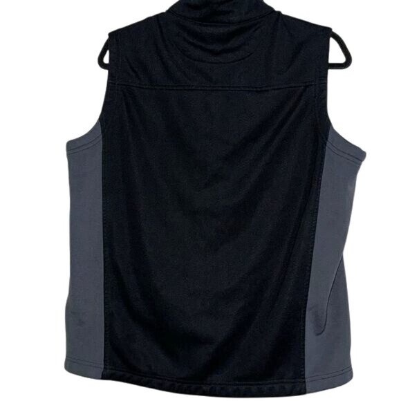 Vallarta Supermarkets Womens Black & Gray Zip-Up Vest With Embroidered Logo Size - Picture 7 of 8